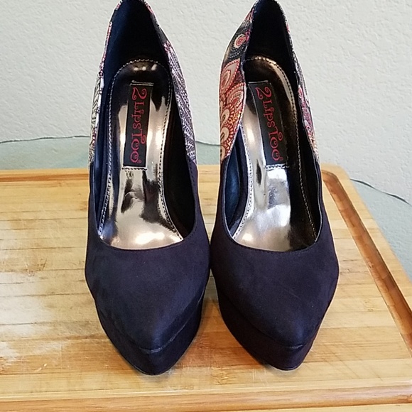 🎉HP🎉 Black Peacock Feather Look Heels - Picture 3 of 6